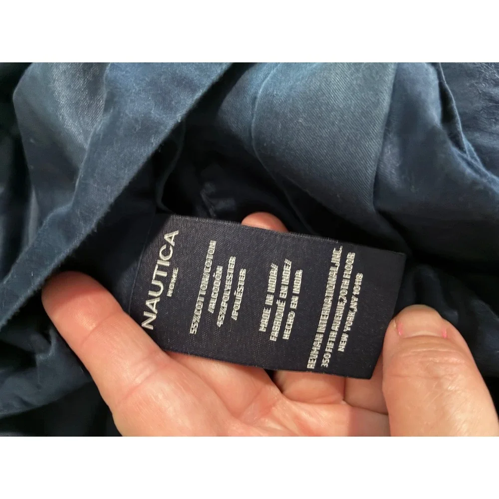 Nautica Home Navy Blue Set Cotton Blend Solid Bedding -fitted and flat sheet
